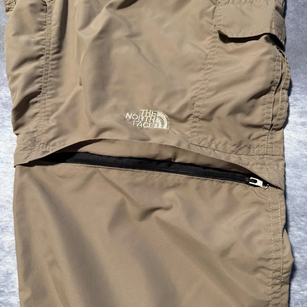 VTG North Face Summit Series Convertible Pants Large L Khaki Nylon Cargo Cinch